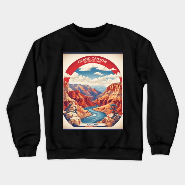 Grand Cayon United States of America Tourism Vintage Poster Crewneck Sweatshirt by TravelersGems